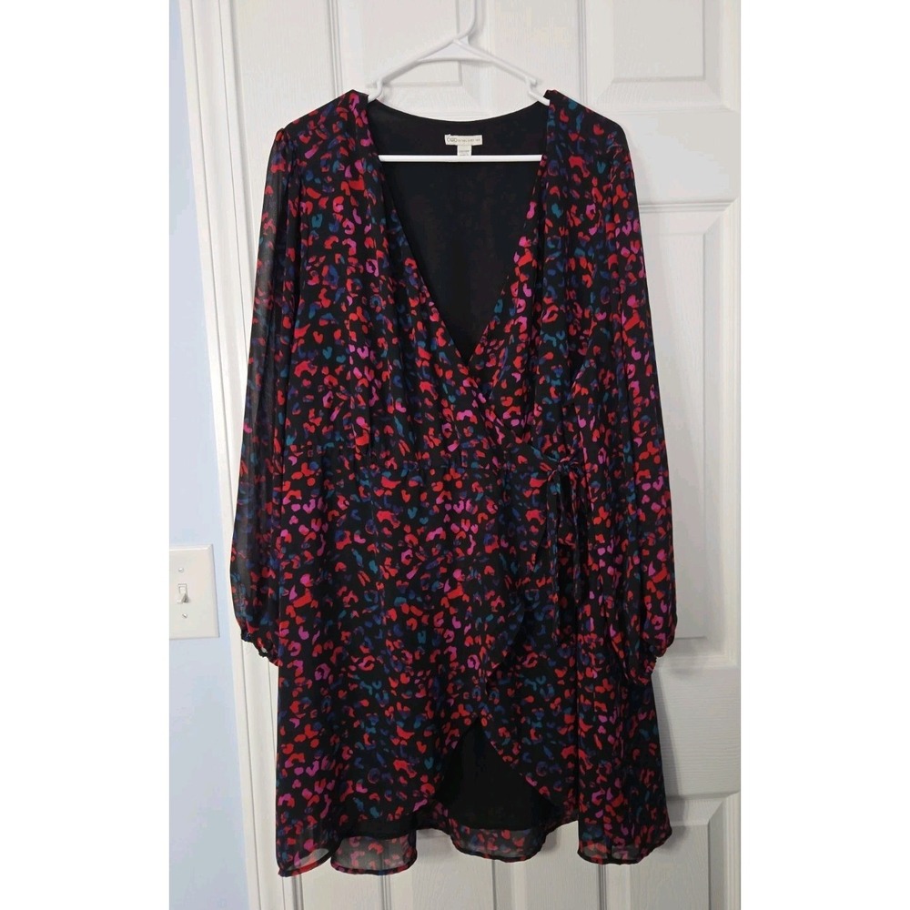 Cato Est. 1946 Womans Long Sleeve Dress Size 22/24W Black Multicolor